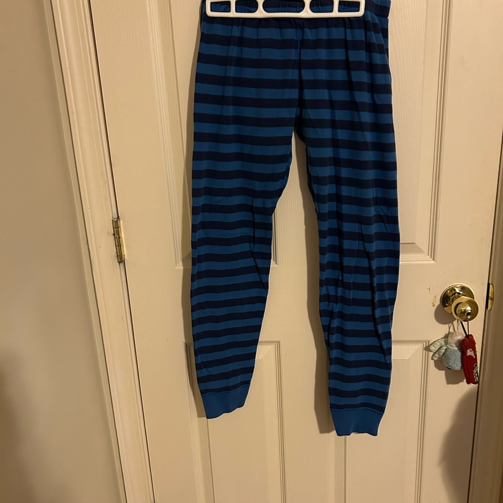 Hanna Andersson men unisex blue striped pajama pants size medium